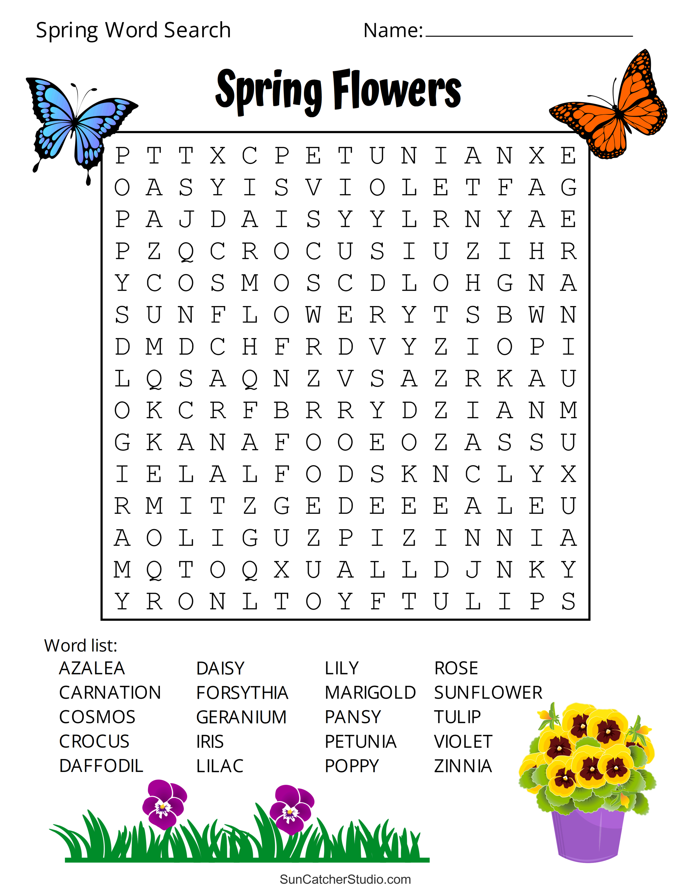 free printable spring word search puzzles – free printables